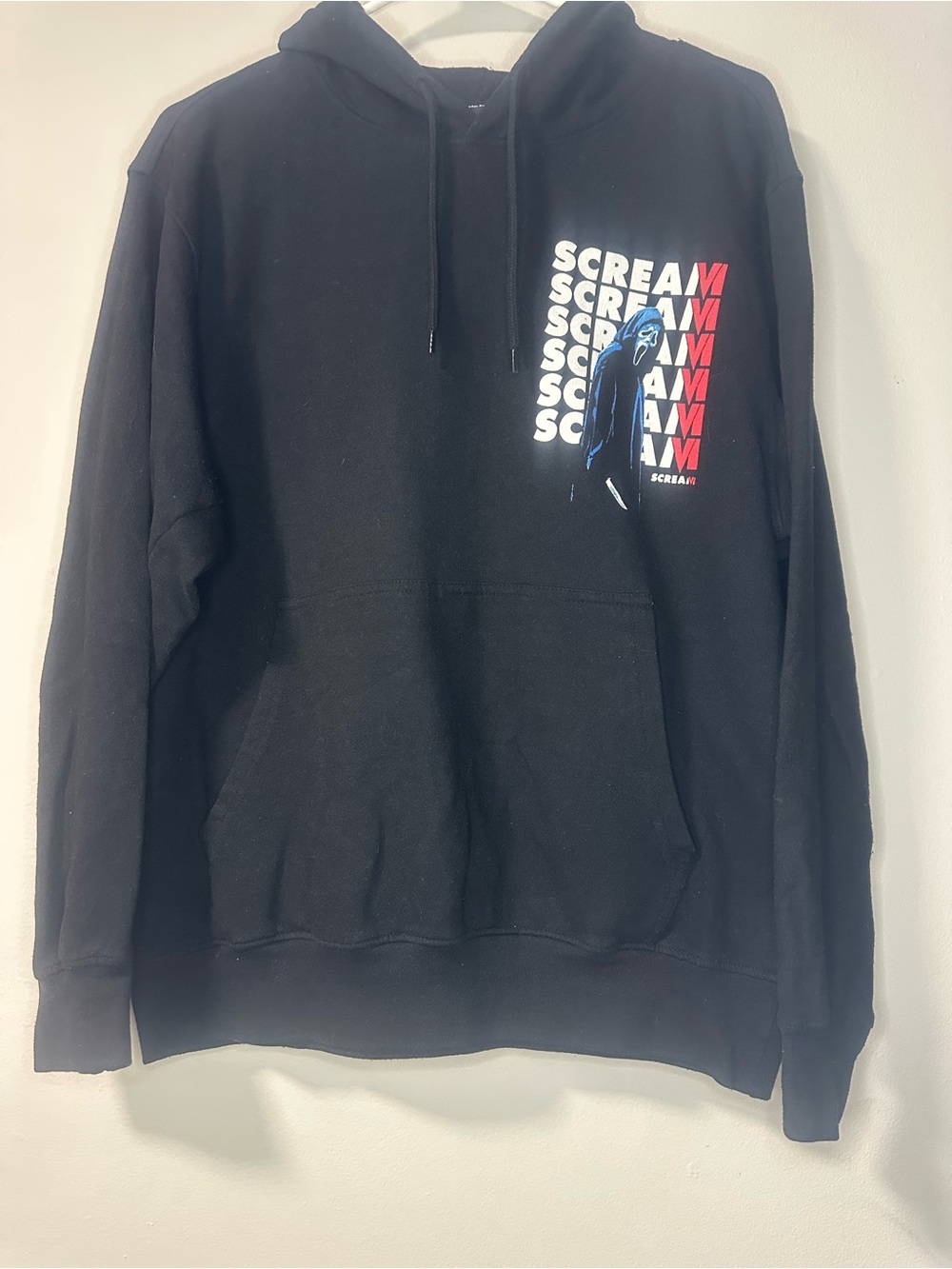 Black 'Scream' Graphic Pullover Hoodie - Men's Casual Sweatshirt